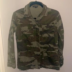 Top Shop Distressed Camo Jacket